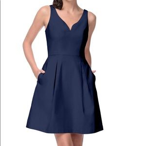 Navy blue cocktail dress with pockets!